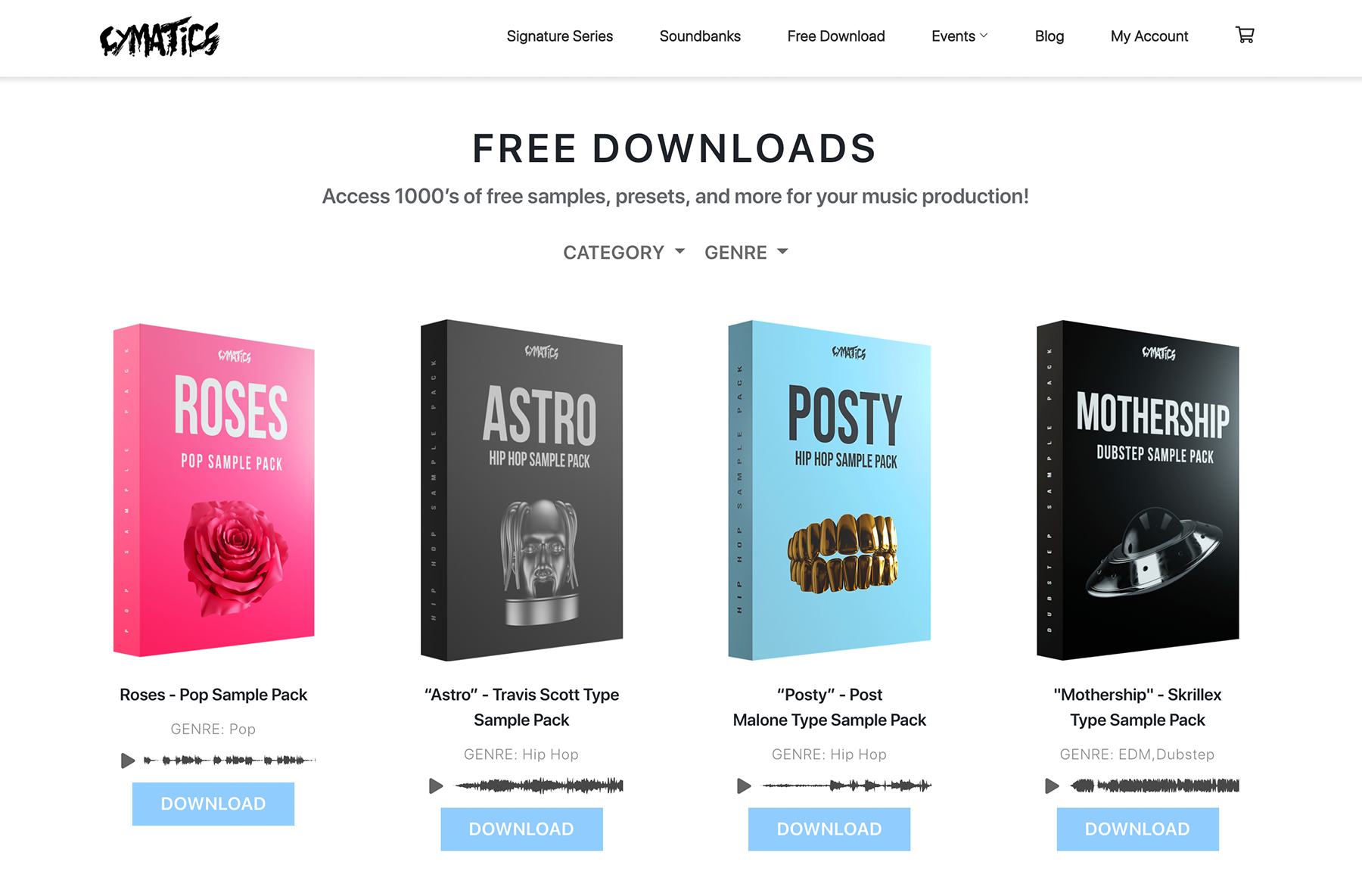 Free sample packs download