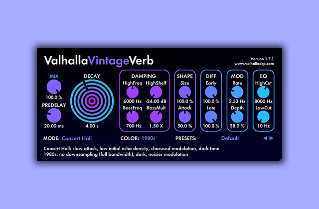 valhalla vintage reverb plugin valhalla vintage reverb plugin